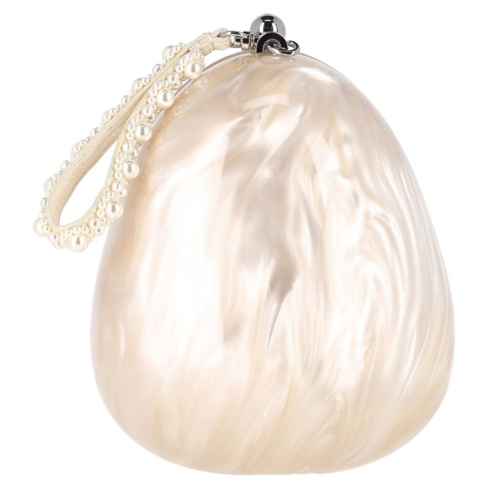 Simone Rocha Large Egg Pearl-Embellished Handbag in Ivory Acrylic - Picture 2 of 7
